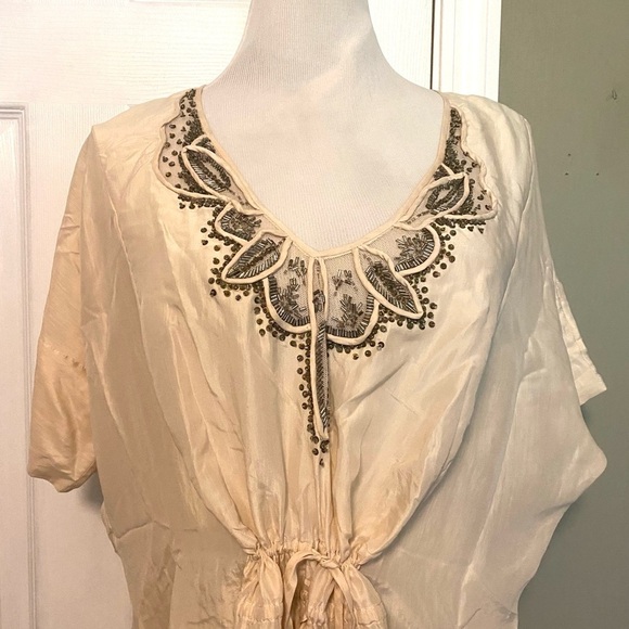 Rebecca Taylor Cream Graphic Dolman Sleeve Tunic - Picture 3 of 9